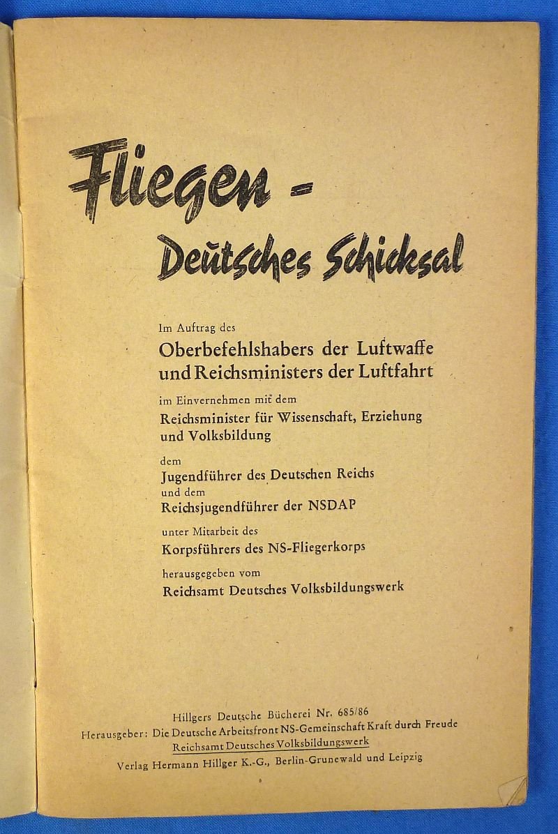 1941 Third Reich Publication: 'Fliegen Deutsches Schicksal' ('Flying German Destiny') — image 2