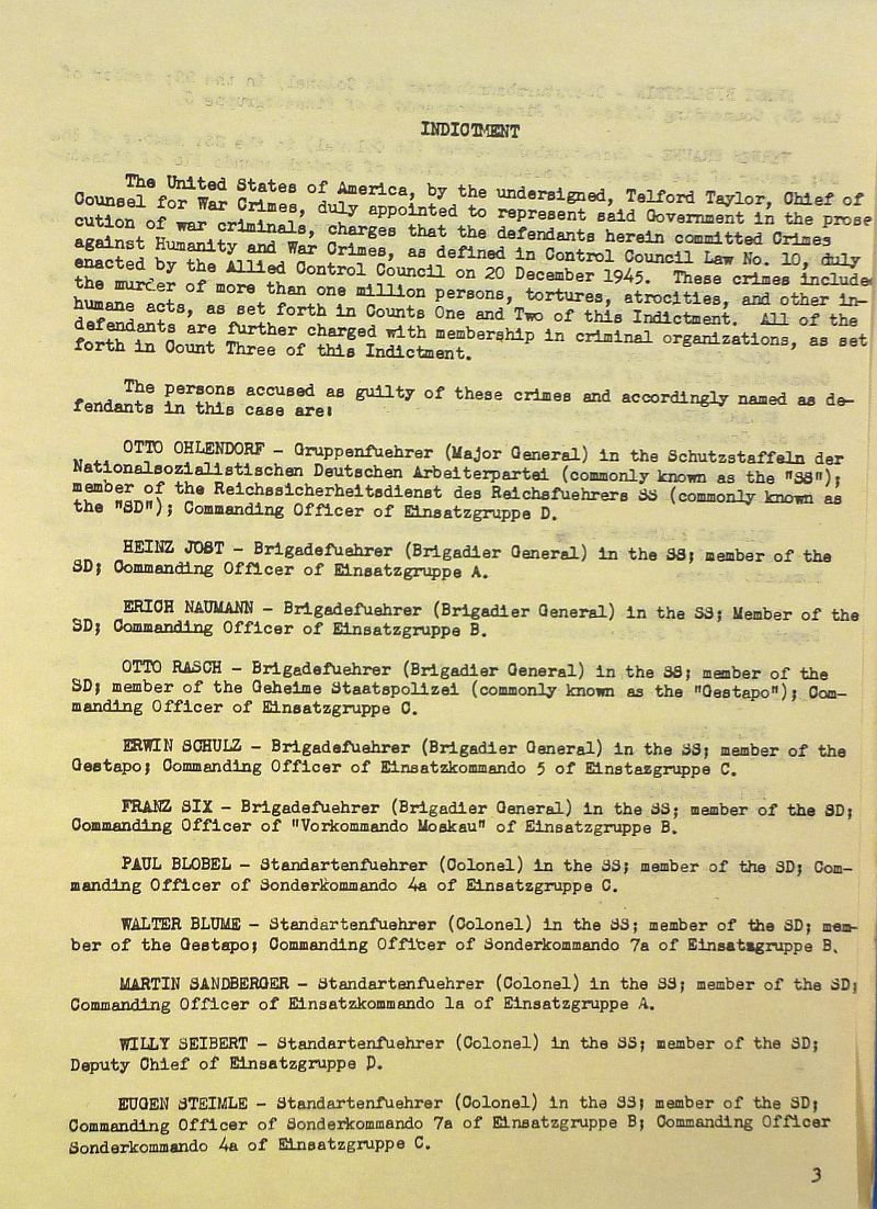 1947 Nuremberg War Crimes Trial Informational Brochure: Case Number 9: The Einsatzgruppen Trial — image 2