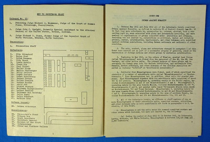 1947 Nuremberg War Crimes Trial Informational Brochure: Case Number 9: The Einsatzgruppen Trial — image 3