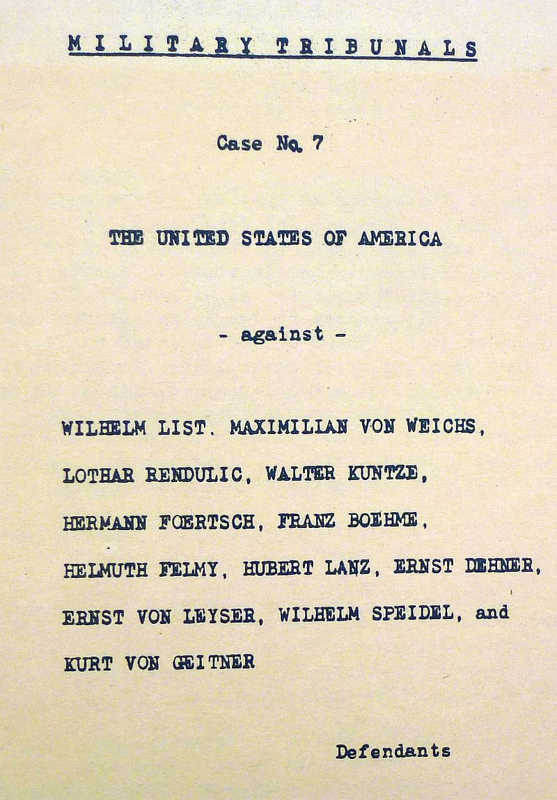 1947 Nuremberg U.S. Military Tribunal Case No. Seven Brochure: 'The Hostage Case' — image 2