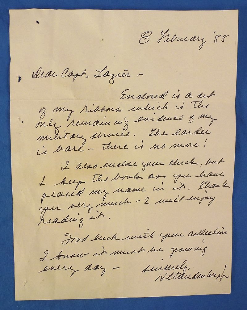 Handwritten Letter and Ribbon Set from Air Force General Hoyt Vandenberg — image 4