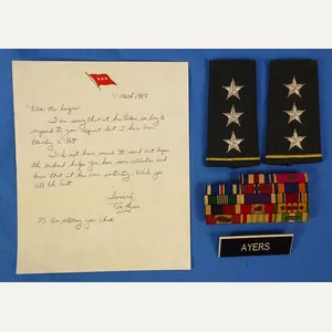 Letter with Ribbon Set and Insignia from U.S. Army Lieutenant …