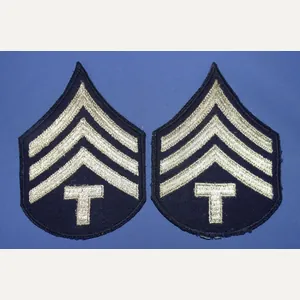 Pair WWII T 4 Sergeant's Chevrons