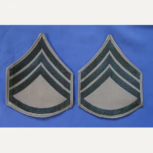 WWII Khaki Marine Corps Staff Sergeant Woven Chevrons