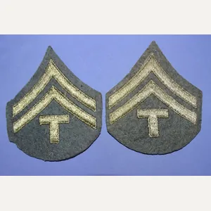 Pair WWII T 5 Corporal's Chevrons
