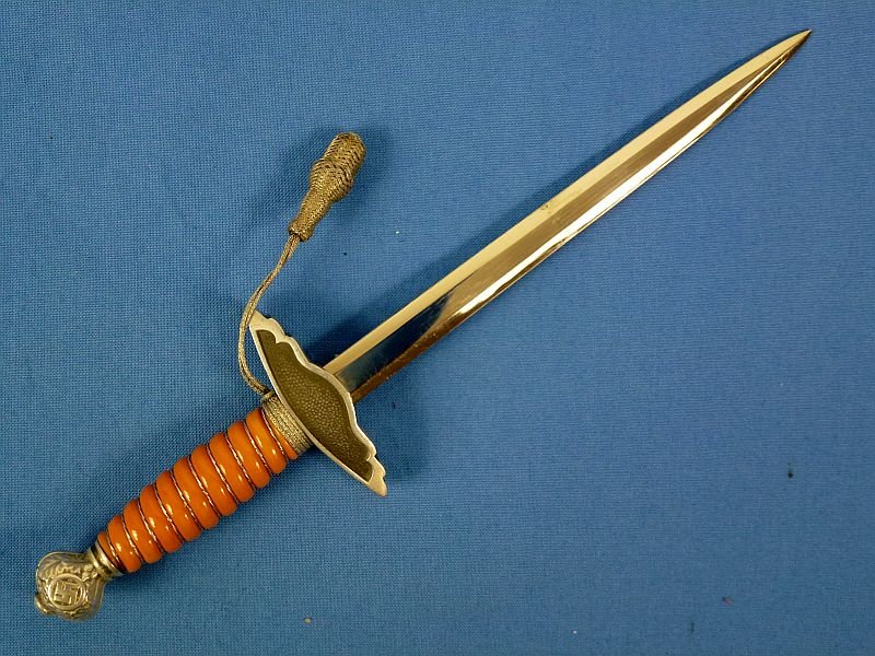 Miniature 2nd Model Luftwaffe Officer Dagger by SMF (Stöcker & Co.) with Portepee — image 4