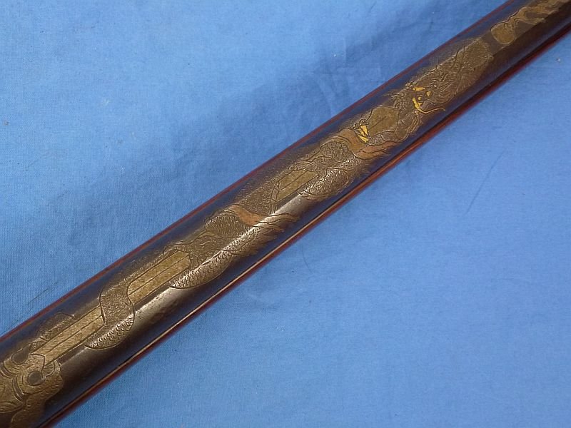 Japanese Edo Period Etched Heavy Barrel Matchlock Musket — image 4