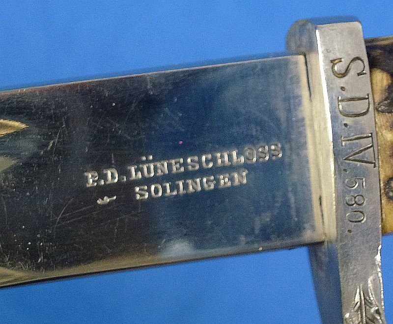 Third Reich Police Dress Bayonet by P.D. Luneschloss with Matching Numbers and Frog — image 6