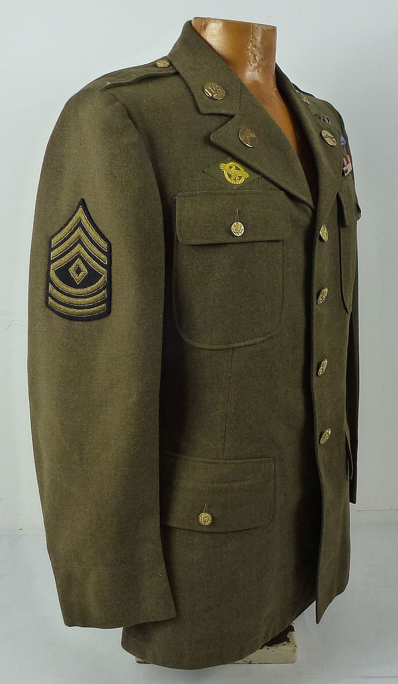 WWII U.S. Army 101st Airborne Division Infantry First Sergeant Tunic with Overseas Cap — image 8