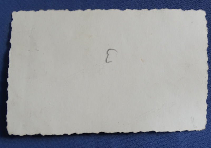 WWII Photo Two GIs with German Battle Flag 3-1/4 x 2″ — image 2