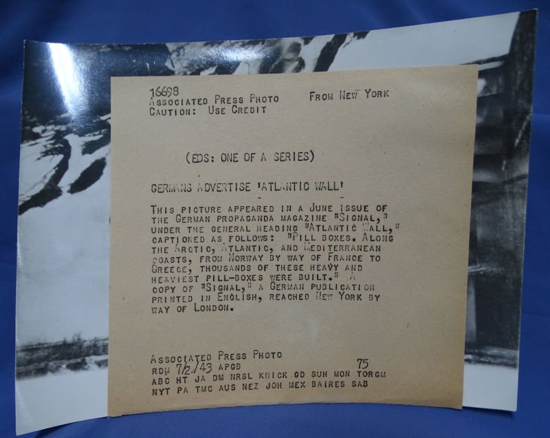 WWII United Press Photo Germans Advertise Atlantic Wall 8 x 6-1/4″ — image 2