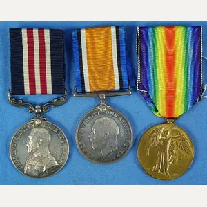 WWI British Medals Group with Military Medal for Bravery to …
