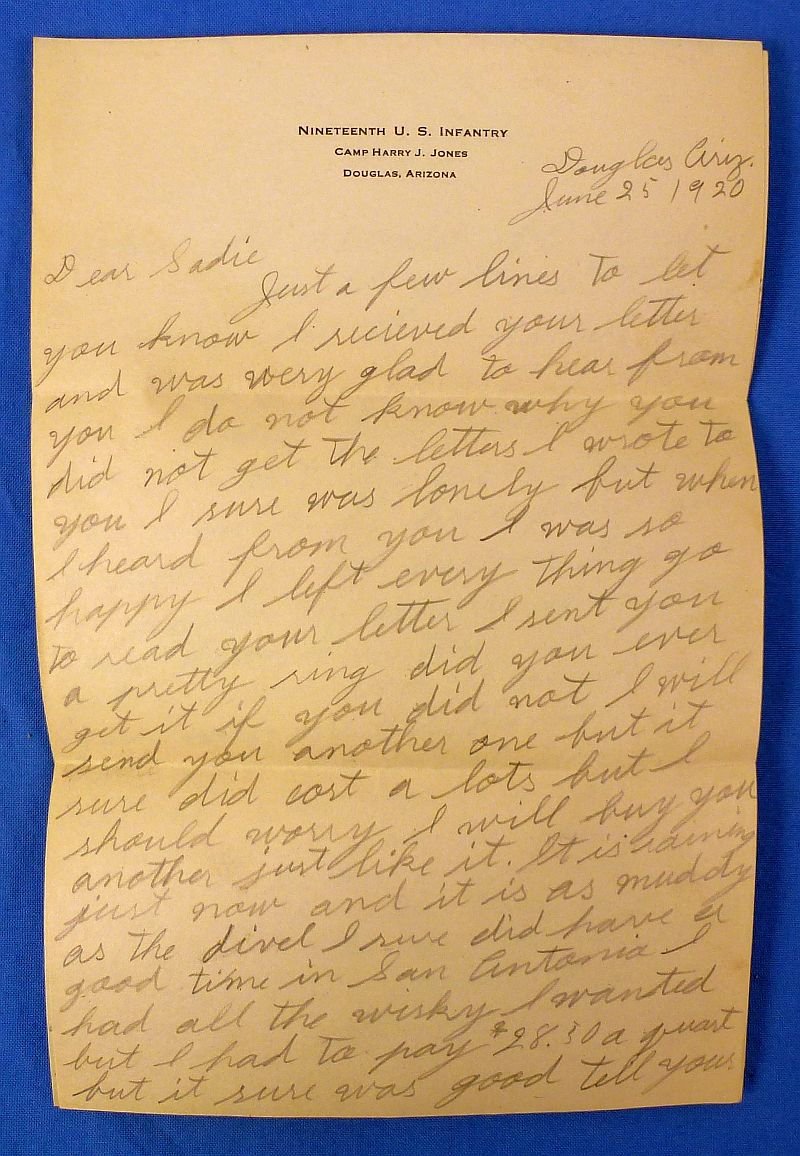 WWI Era Letters from a First Cavalry Regiment Trooper in Arizona — image 2