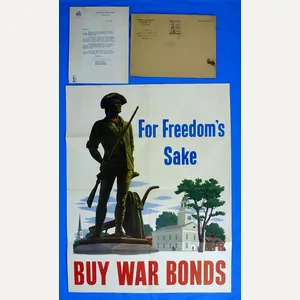 1943 Treasury Department War Bond Poster with Mailing Envelope and …
