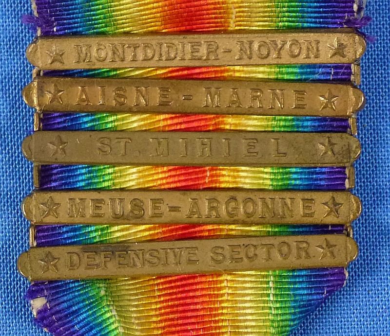 Five Bar WWI Victory Medal – Engraved 'Cpl. H. O'Connell Co. E. 26th Inf.' — image 2
