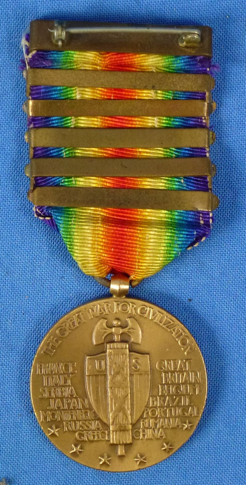 Five Bar WWI Victory Medal – Engraved 'Cpl. H. O'Connell Co. E. 26th Inf.' — image 4