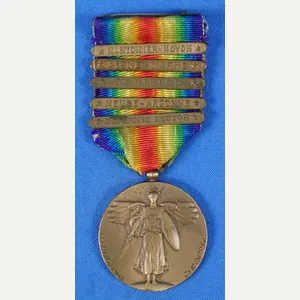 Five Bar WWI Victory Medal – Engraved 'Cpl. H. O'Connell …