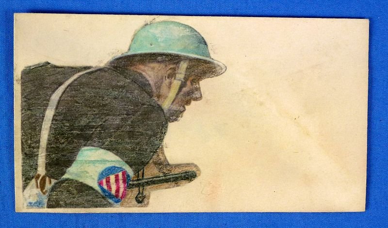 WWII Envelope with Air Raid Warden Drawing