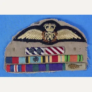 WWII British Pilot's Wing and Ribbon Set Cut Off a …