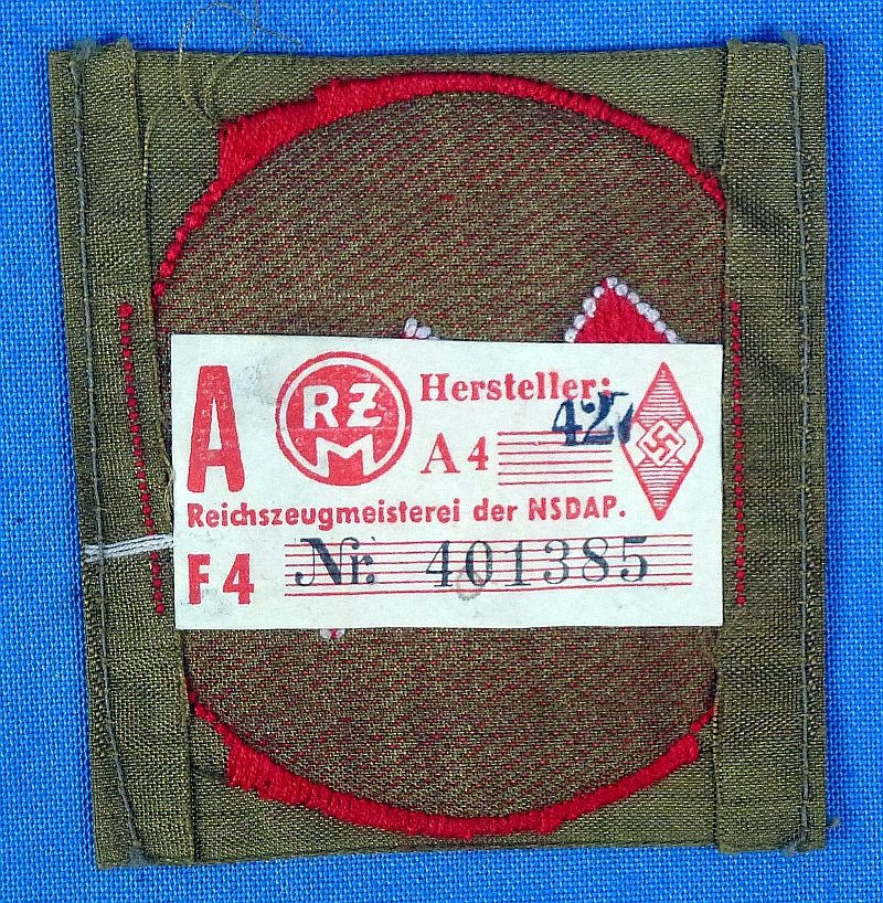 DJ Hitler Youth Sigrune Sleeve Badge with RZM Tag — image 2