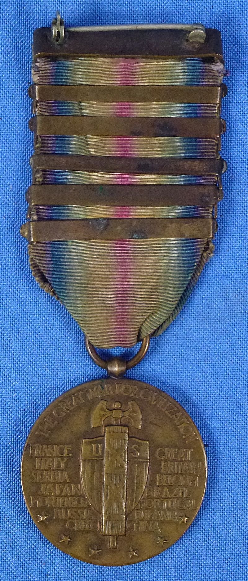WWI Five Bar Victory Medal — image 3