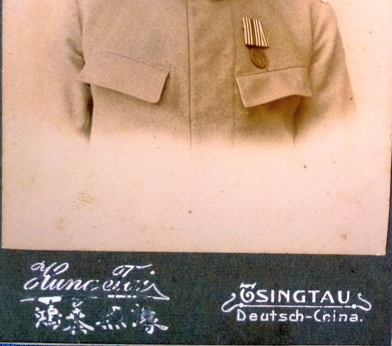 Chinese Carte de Visite of an Imperial German Colonial Soldier with Medal — image 2