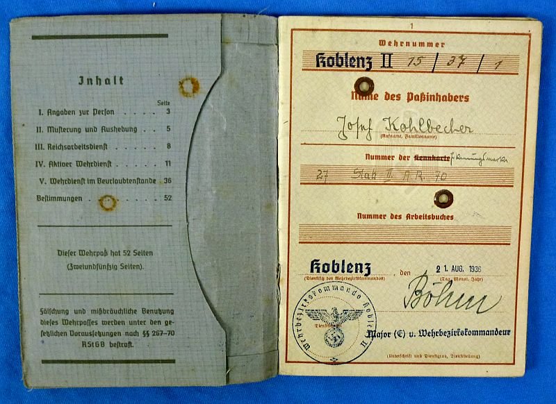 Large WWII German RAD / Army Wehrpass and Soldbuch Documents Group — image 12