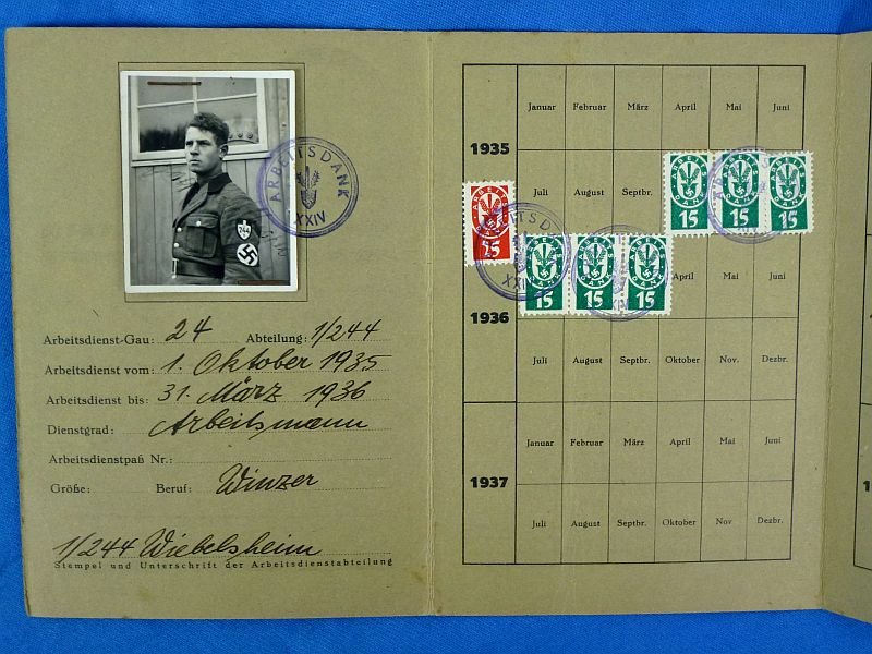 Large WWII German RAD / Army Wehrpass and Soldbuch Documents Group — image 25