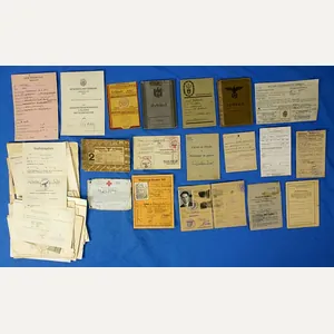 Large WWII German RAD / Army Wehrpass and Soldbuch Documents …