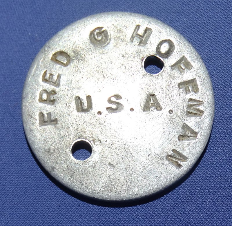 WWI Dog Tag 'Fred G Hoffman'