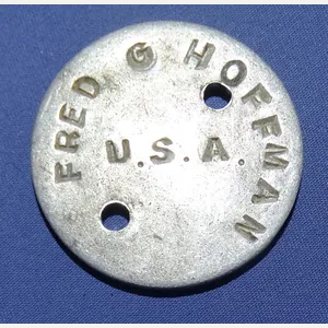 WWI Dog Tag 'Fred G Hoffman'