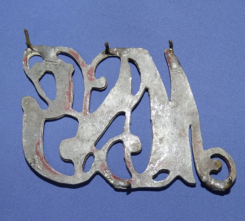 1870s Massachusetts National Guard Lead Filled Cartridge Box Insignia — image 2