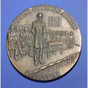 Lincoln's Gettysburg Address Centennial 1863-1963 Bronze Table Medal