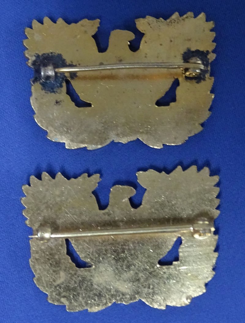 Pair Large 1920's Warrant Officer's Collar Insignia — image 2