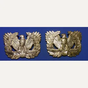 Pair Large 1920's Warrant Officer's Collar Insignia