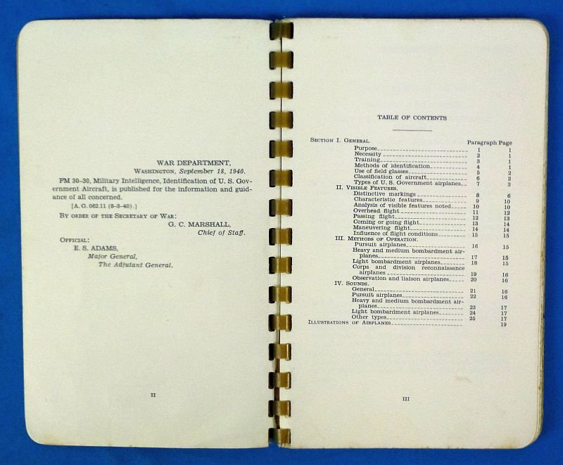 1941 Field Manual FM 30-30: 'Identification of U.S. Government Aircraft' — image 2
