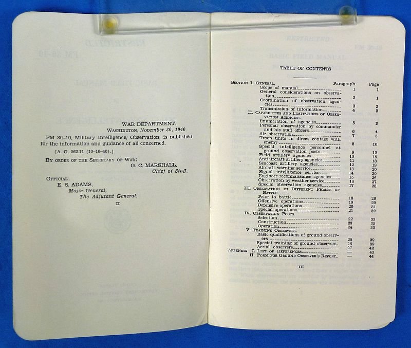 1940 Field Manual FM 30-10: 'Military Intelligence: Observation' — image 2