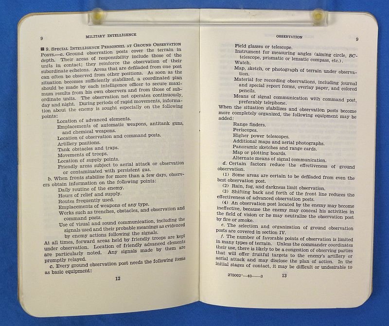 1940 Field Manual FM 30-10: 'Military Intelligence: Observation' — image 3