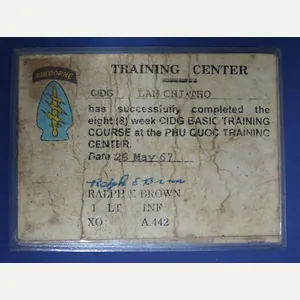 Vietnam 1967 Special Forces Training Center Course Completion Card Named …