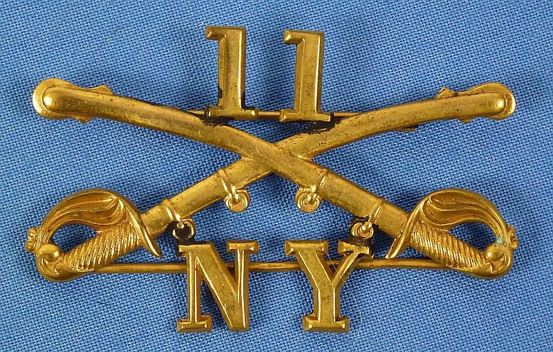 11th New York Cavalry Regiment Collar Insignia