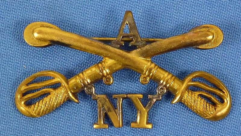 New York Cavalry Regiment Troop 'A' Officer's Collar Insignia
