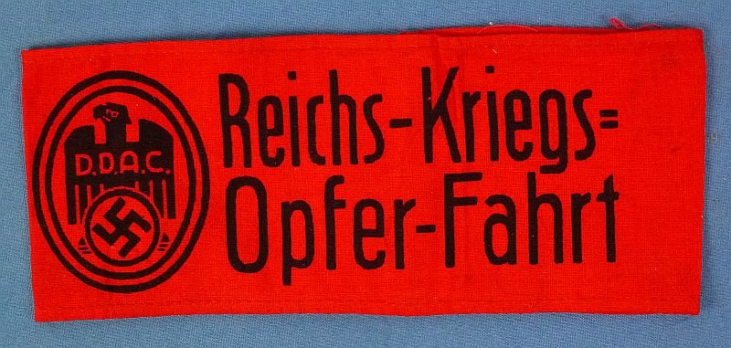 Third Reich DDAC National War Victims Motorcade Armband