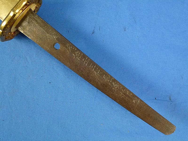 Signed WWII Shin Gunto Army Officer Sword in a Leather Combat Cover — image 10