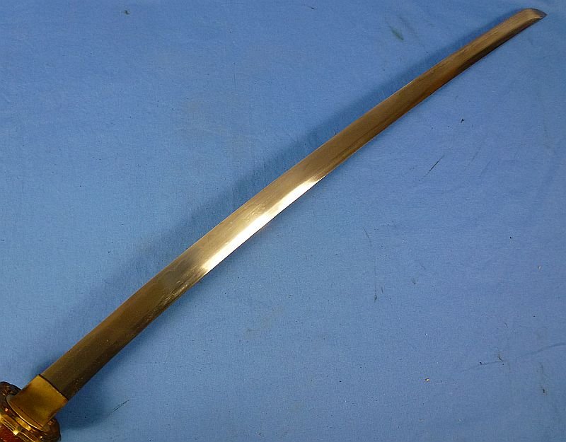 Signed WWII Shin Gunto Army Officer Sword in a Leather Combat Cover — image 5