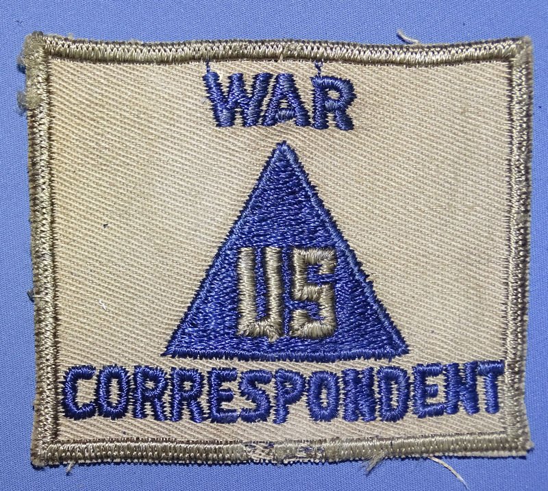 WWII US Civilian War Correspondent Patch