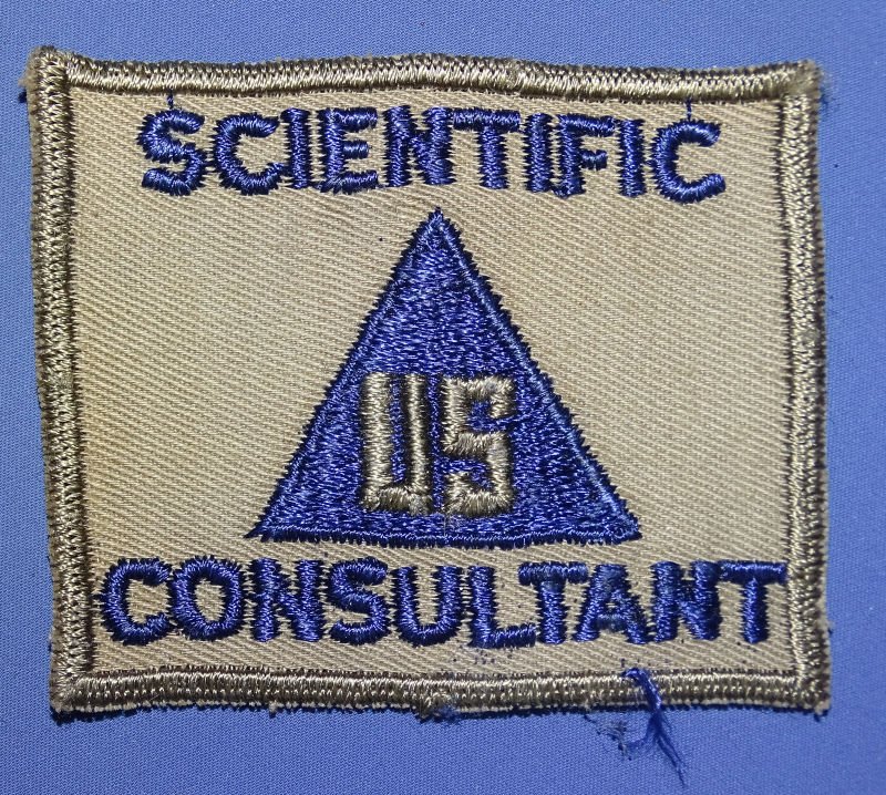 WWII US Civilian Scientific Consultant Patch