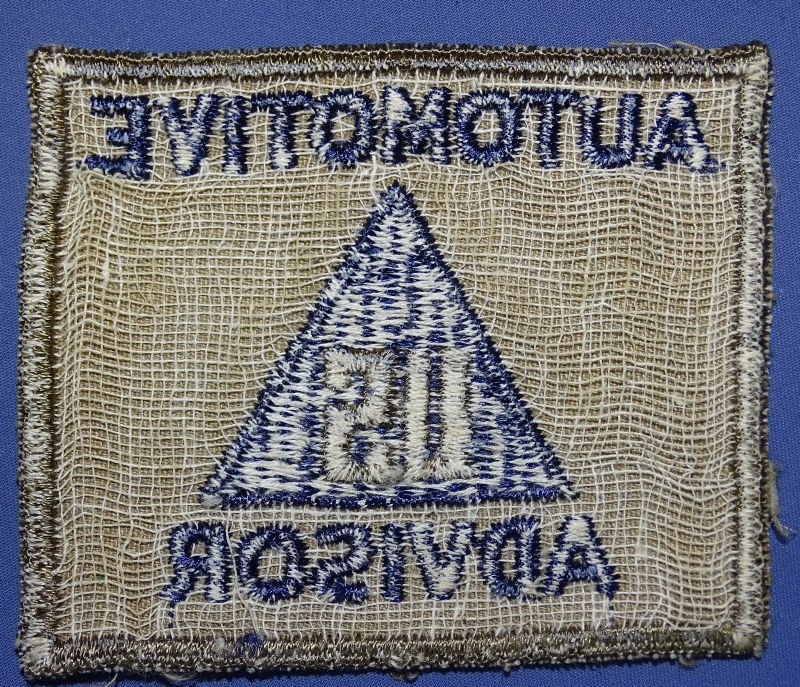 WWII US Civilian Automotive Advisor Patch — image 2
