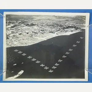 U.S. Navy Photograph of 18 Biplanes in Flight – 8 …