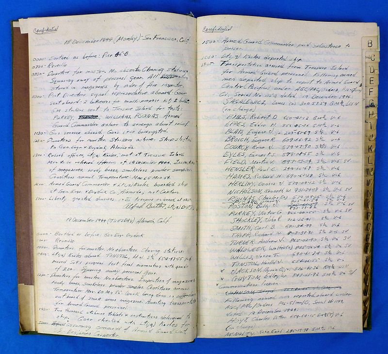 Log of the Armed Guard Detachment of the WWII Liberty Ship 'S.S. Benjamin Carpenter' — image 3