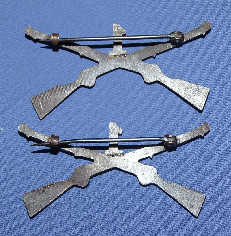 Pair WWI Army Officer's 1st Infantry Regiment Collar Insignia — image 2